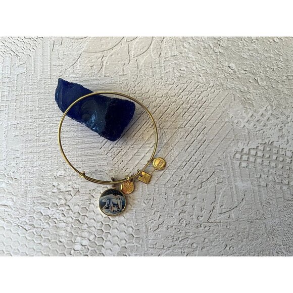 Alex and Ani 2015 Polar Bears Gold Bangle Bracelet - Picture 3 of 9